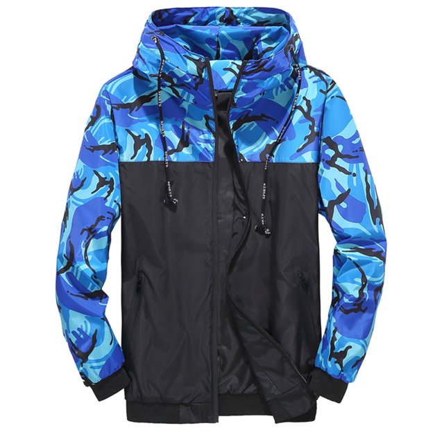 Innerwin Veste à Manches Longues Manteau pour Homme Automne Chandail à Capuchon Léger Manteau Bleu 4TG