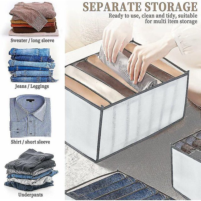 Autumn Promotion,6pcs Drawer Organizer For Underwear Drawer Organizer Jeans Storage Box Foldable And Washable Drawer Organizer Cloth Storage Drawer Fo