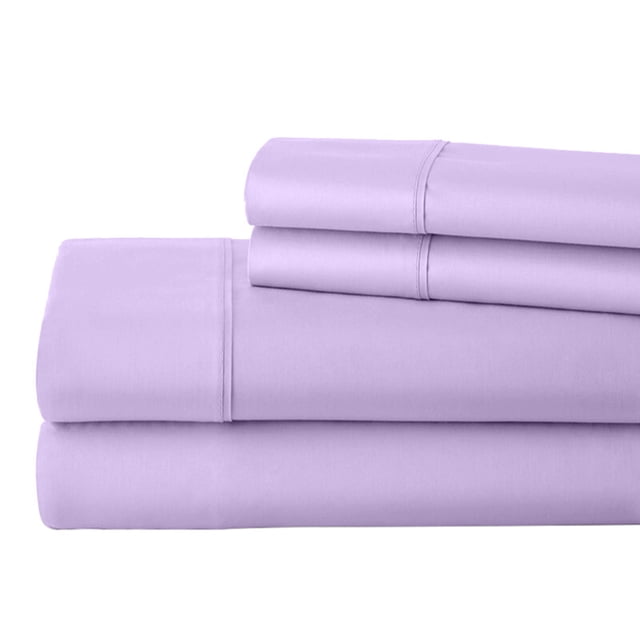 Real 1000 Thread Count RV Short King Size Sheets 100% Egyptian Cotton 4 PC Sheet Set, Luxurious Bedsheet Sets Soft Silky Sateen Weave, Breathable, Fits Upto 12 Inch Deep Pocket Mattress - Lilac