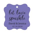 thumbnail image 1 of Darling Souvenir Personalized Fancy Frame Paper Tags Wedding Sparklers Let Love Sparkle Custom Hang Tags-Lavender-50 Tags, 1 of 1