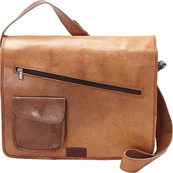 Sharo B-4 Sac Messager pour Ordinateur avec Design Élégant à Fermeture Éclair Croisée