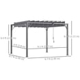 thumbnail image 3 of Outsunny Pergola Extérieure à Lames 9,5 Pieds x 9,7 Pieds avec Toit Rétractable, Gris, 3 of 10