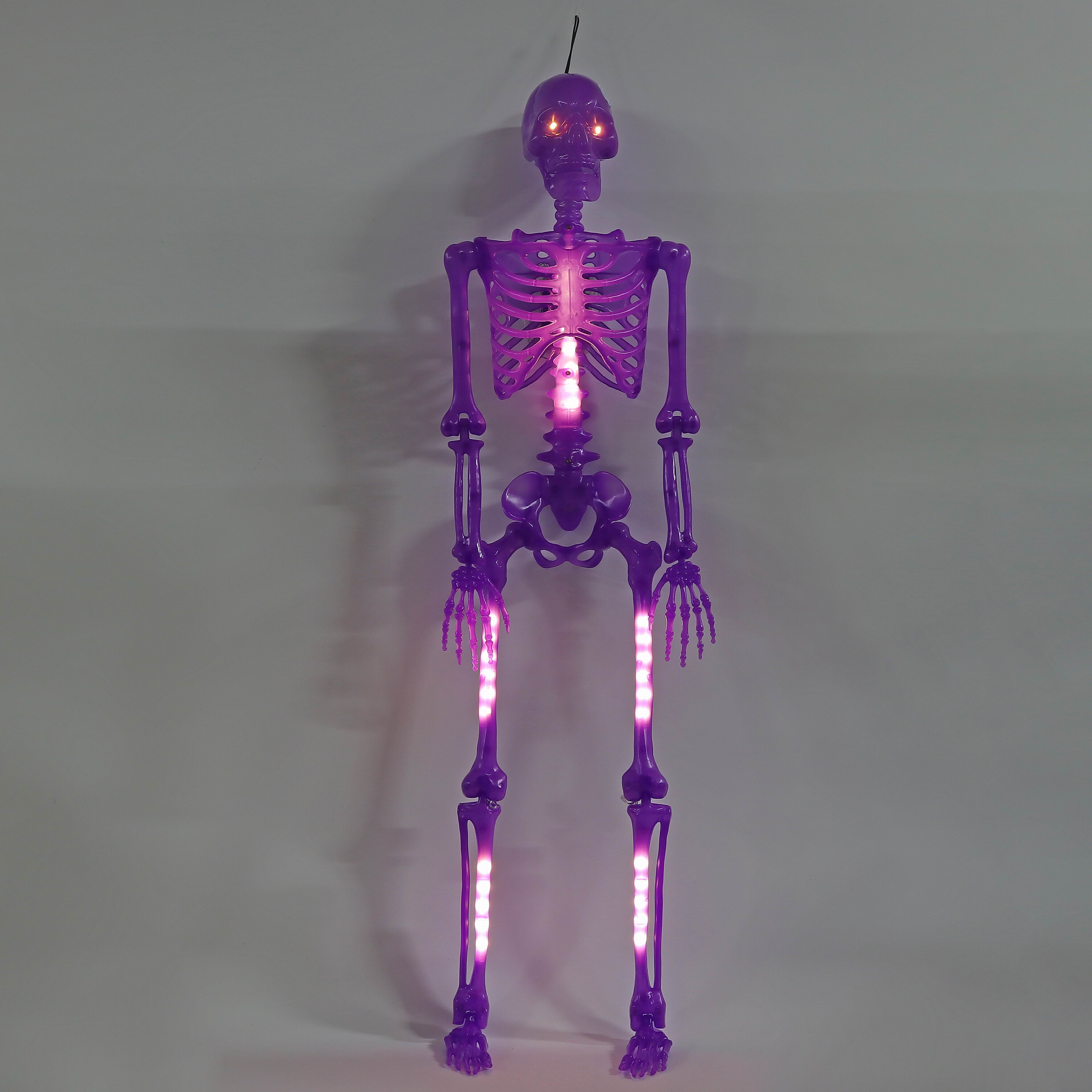 Halloween 36‑Inch Led Purple Skeleton With Multi‑Changing Light Effects