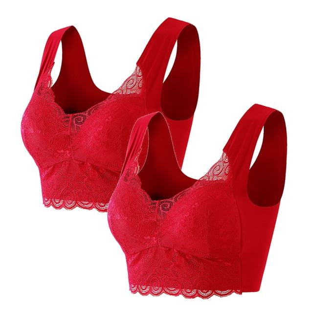 Timegard Bras for Women Plus Size Lace No Underwire Full-Coverage High Support Comfort Everyday Bras