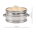 thumbnail image 2 of EeaseCA 1 Set of Multifunctional Steamer Stainless Steel Food Steamer Kitchen Gadget, 2 of 8