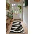 thumbnail image 1 of Rug Branch Mizuho 3' x 8' (2'8" x 8') Black/Grey Abstract Wave Indoor Runner Rug, Contemporary, Medium Pile, Stain-Resistant Hallway Carpet - Entryway, Mudroom, Bedroom, and Kitchen, 1 of 6