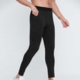 thumbnail image 3 of hoksml Men's Drying Yoga Workout Tights with Color Block Elastic Waist Compression Base Layer Pants for Gym Training, 3 of 5