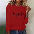 thumbnail image 1 of XZNGL Womens Printed Round Neck Pullover Long Sleeved Casual Womens, 1 of 1