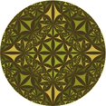 thumbnail image 1 of Ahgly Company Machine Washable Indoor Round Transitional Dark Yellow Green Area Rugs, 6' Round, 1 of 7