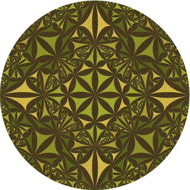 Ahgly Company Machine Washable Indoor Round Transitional Dark Yellow Green Area Rugs, 6' Round