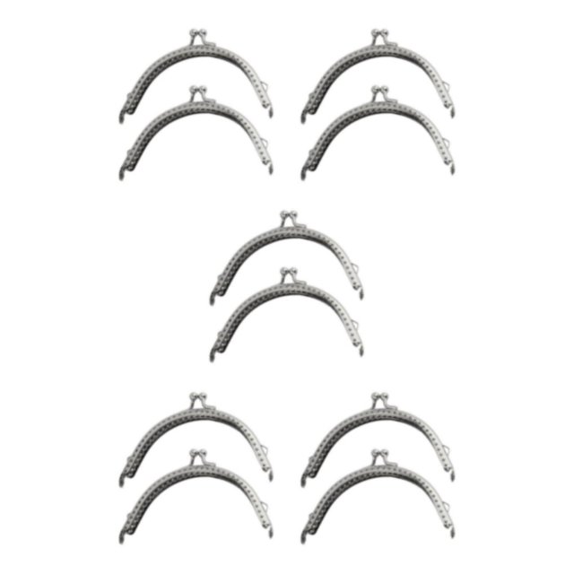 Maytalsory 2piece Classically Vintage Metal Frame Kiss Clasp Lock Widely Used Sturdy And Durable Made silver 8.5CM 5Set