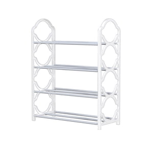 EGNMCR Rack de chaussures, organisateur de rangement de chaussures avec 4 Tiers étagères en métal pour chambre, placard, entrée, sac de chaussures de chambre de dortoir