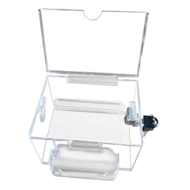 GROWTH TANK Boîte à Suggestions Verrouillable Étui de Dons Polyvalent pour Table Boutique Organisme de Bienfaisance Transparent