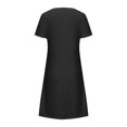 thumbnail image 5 of Gspmoly Robe pour Femmes, Nouvelle Robe d'Été Décontractée pour Femmes à Col Rond, Couleur Unie, Ample, Plissée à la Poitrine, à Manches Courtes, Robes de Soirée pour Femmes jusqu'à 60 % de Rabais, 5 of 5