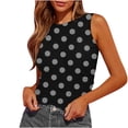 thumbnail image 1 of Plebaso Débardeurs d'Été pour Femmes Slim Imprimé Sans Manches Col Rond Tee-Shirts Froncés Blouses Décontractées pour Femmes, 1 of 4