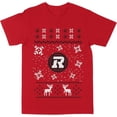 thumbnail image 1 of CFL Ottawa Redblacks Ugly Xmas Sweater Red Large T-Shirt, 1 of 4