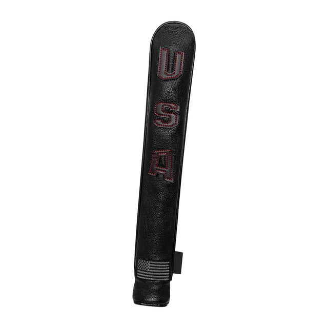 Becaristey Waterproof PU for Golf Alignment Stick Cover Case Embroidered Black Red 33 x 5.5cm 1Set
