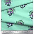 thumbnail image 3 of Soimoi Tissu Satin Modal Feuilles & Floral Imprimé 1 Yard 42 Pouces de Large, 3 of 3
