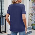 thumbnail image 4 of Timegard Hauts pour Femmes à Trou de Serrure avant, Col Rond, Manches Courtes, T-Shirts, Couleur Unie, Tuniques Décontractées, 4 of 7