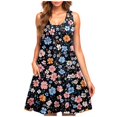 thumbnail image 2 of Ovzne Robes pour Femmes 2025 Robe Décontractée pour Femme Dégradé Sans Manches Col Ras du Cou Robe à Imprimé Robe de Vacances Imprimée Liquidation, 2 of 5