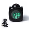 thumbnail image 2 of Wweixi Alarm Clock Electronic Desktop Digital Bell Clocks Projector Temperature Display Meter Travel Living Room ℉/℃ Black, 2 of 8
