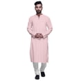 thumbnail image 2 of Atasi Solid Traditional Kurta For Men Chinese collar Long Shirt Ethnic Clothing, 2 of 7