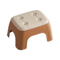 thumbnail image 1 of SIYTUAU Orange Home Plastic Small Square Stool With Stackable Structure And Non Slip Foot Pads For Living Room Bathroom 12.6 X 10 X 7.1 Inches Orange, 1 of 6