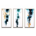 thumbnail image 2 of Designart « Heartbeat Rhapsody Turquoise and Gold Ink Cloud I » Peinture Abstraite Ensemble d'Art Mural Encadré de 3 - Ensemble de Cadres Modernes Turquoise pour Mur de Galerie pour Déco Maison, 2 of 6