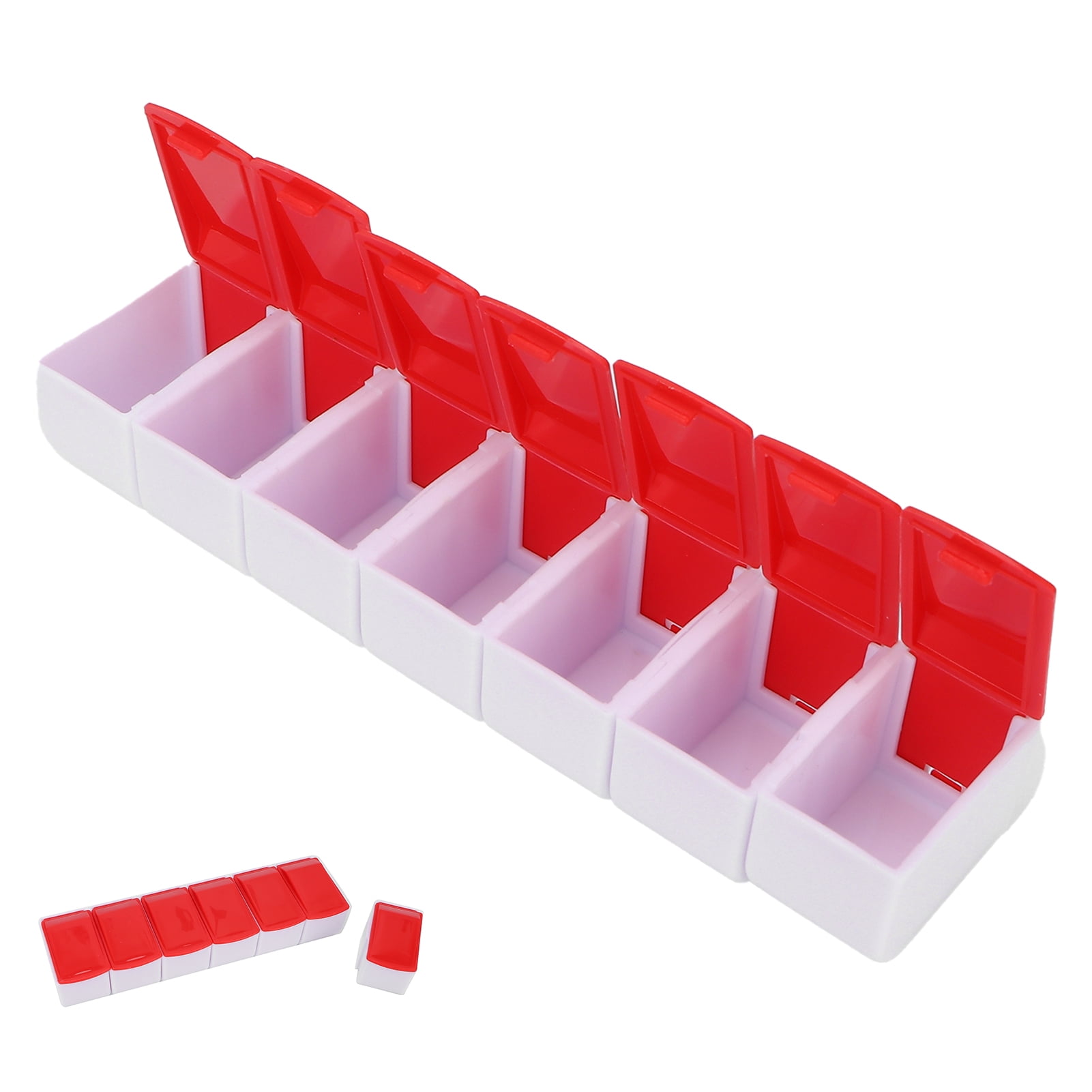 Khall Portable 7 Days Pills Case Weekly Pills Organizer Travel Daily Pills Container For Supplements Vitamin Pills,Weekly Pills Organizer,7 Days Pills Case