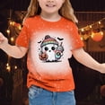 thumbnail image 2 of GDREDA Mignon Halloween T-Shirt à Manches Courtes Imprimé pour Filles Haut Décontracté à Col Rond pour les Festivités d'Automne Jaune, 6-7 Ans, 2 of 4