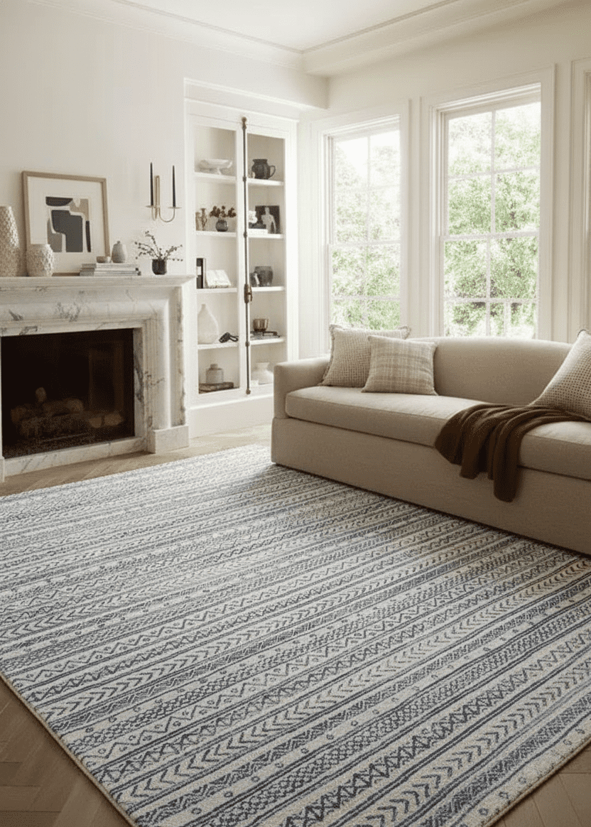 Rug Branch Havana Collection Tapis traditionnel en détresse.