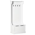 thumbnail image 1 of HOMCOM Hall Tree with Coat Rack, Storage and Sitting Bench, White, 1 of 10