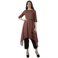 thumbnail image 1 of Moomaya Asymmetric Kurti With Pant Indian Tunic Tops Printed Kurti Set For Women, 1 of 6