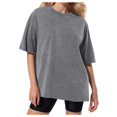 thumbnail image 1 of Vintage Washed Distressed Retro T-Shirt Oversized Short Sleeve Batik Cotton Tee - Unisex, 1 of 4