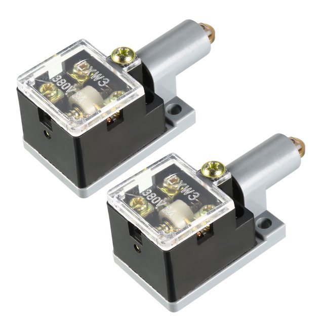 Unique Bargains 2PCS LXW3-N 2NO 2NC Spring Plunger Roller Micro Limit Switches Black