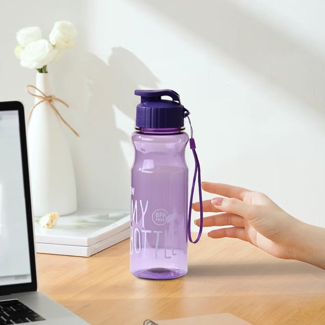 Birdeem Plastic Water Bottle with Flip Top Lid, Leak Proof and Portable Design for Outdoor Sports, Hiking, and Daily Use, Large Capacity Hydration, Compact Size Includes Carry Strap, Easy to Clean