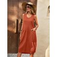 thumbnail image 4 of Robe Sans Manches à Col Rond Simple, Robe Décontractée Sans Manches pour le Printemps et l'Été, Vêtements pour Femmes, 4 of 5