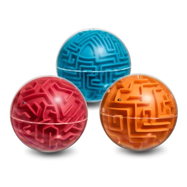 pitrice 3D Maze Ball Magic Ball Puzzle Brain Maze Game Kids Educational Toy Pink (Easy)