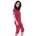 thumbnail image 3 of Moomaya Ensemble de Nuit Uni pour Femmes avec Capri en Coton Tenue de Nuit 2 Pcs Chemises de Nuit-7gx, 3 of 6