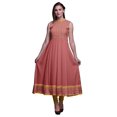 thumbnail image 1 of Bimba Kurtis Indiennes en Damas Pêche Foncée pour Femmes, Anarkali Prête à Porter Unie, Robe Imprimée Kurti Indienne Grande, 1 of 6