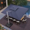 thumbnail image 1 of PURPLE LEAF 10 x 13FT Deluxe Rectangular Patio Umbrella, Large Offset Cantilever Umbrella with 360° Rotation, Navy Blue, 1 of 13