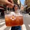 thumbnail image 4 of Handbag-Shaped Tumbler with Straw Transparent Heat-Resistant Glass Cup for Juice Cocktails Iced Coffee Portable Cute Party Decor, 4 of 8