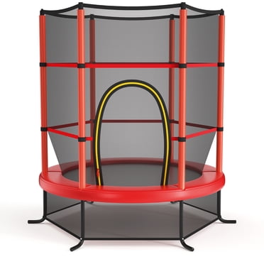 Gymax Trampoline 55 Pieds' pour Enfants et Tout-Petits, Trampoline Récréatif avec Filet de Sécurité, Rouge
