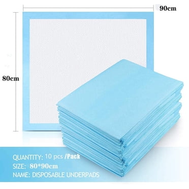 Alèses Lavables pour Incontinence, Alèses Absorbantes et Imperméables avec Dos Antidérapant pour Adultes, Enfants, Femmes, Bleu et Blanc