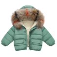 thumbnail image 1 of Kids Winter Jacket Winter Child Kids Solid Color Hoodie Zipper Coats Keep Warm Jacket Clothes, 1 of 8