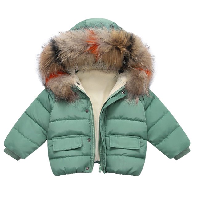 Kids Winter Jacket Winter Child Kids Solid Color Hoodie Zipper Coats Keep Warm Jacket Clothes