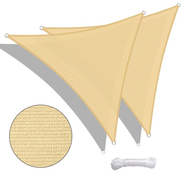 Yescom 2x 11.5' Triangle Sun Shade Sail Beach Canopy Cover UV Blocking