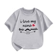 thumbnail image 4 of T-shirts Garçons Filles Printemps Été Manches Courtes Imprimé Lettre Col Rond T-Shirt Haut Gris 8-9 Ans, 4 of 4