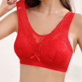 thumbnail image 3 of Virmaxy Womens Wireless Bra Oversized Gathered Comfortable Breathable Underwear (Plus Extended Buckle) Everyday Bra Embroidered Glossy Comfortable Breathable Bra Underwear No Rims Red-3 36, 3 of 5