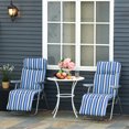 thumbnail image 2 of Outsunny Ensemble de 2 Chaises Longues de Jardin, Fauteuils Inclinables d'Extérieur, Gris et Bleu, 2 of 10